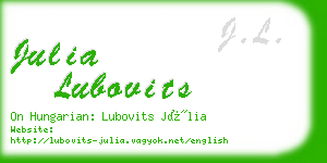 julia lubovits business card